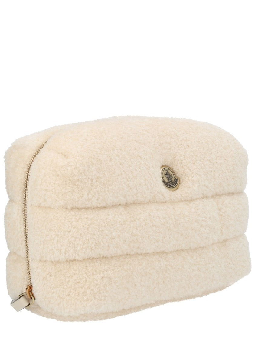 Moncler Rectangular Beauty Case With Plush Shearling Texture