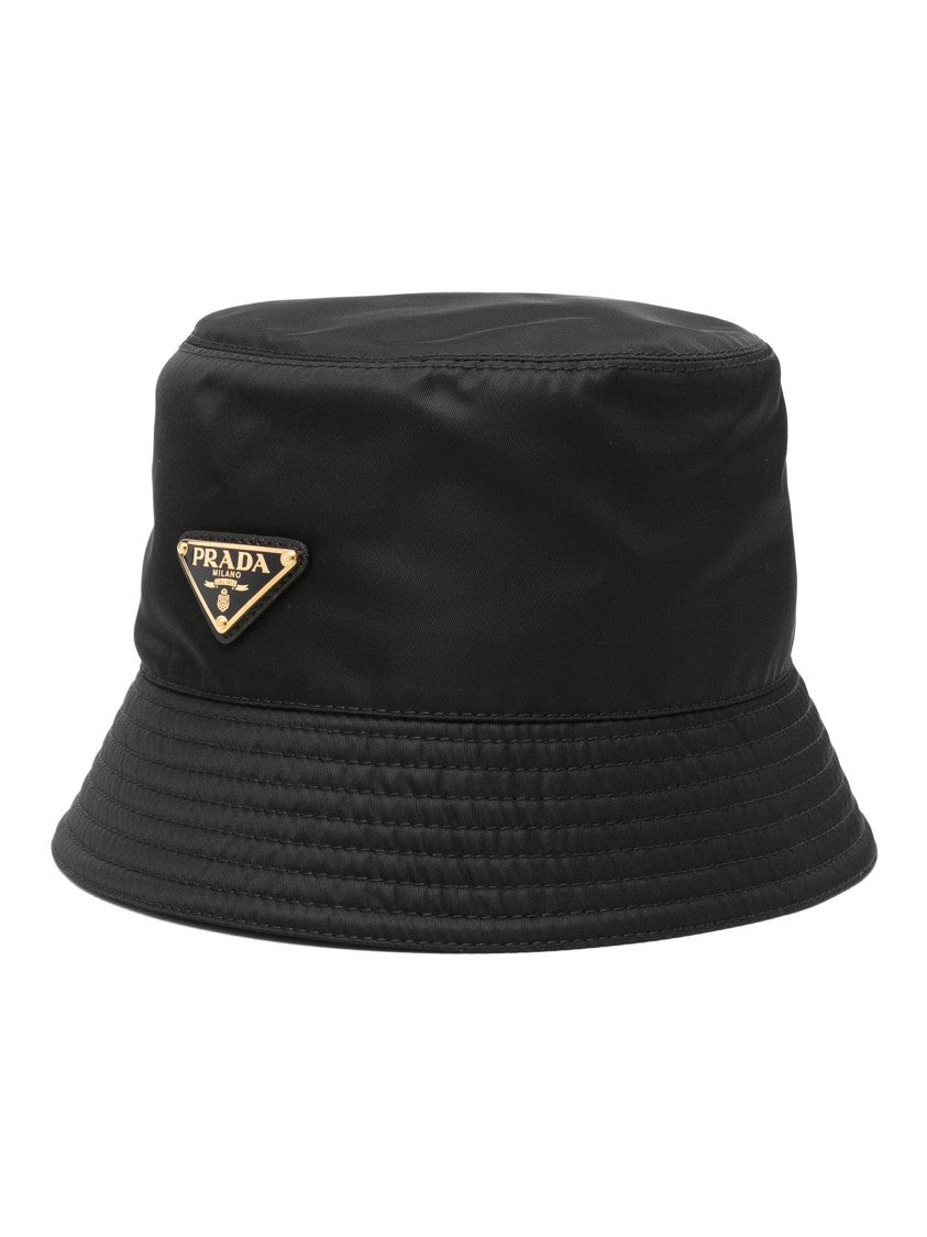 Prada Black Re-Nylon Triangular Logo Hat