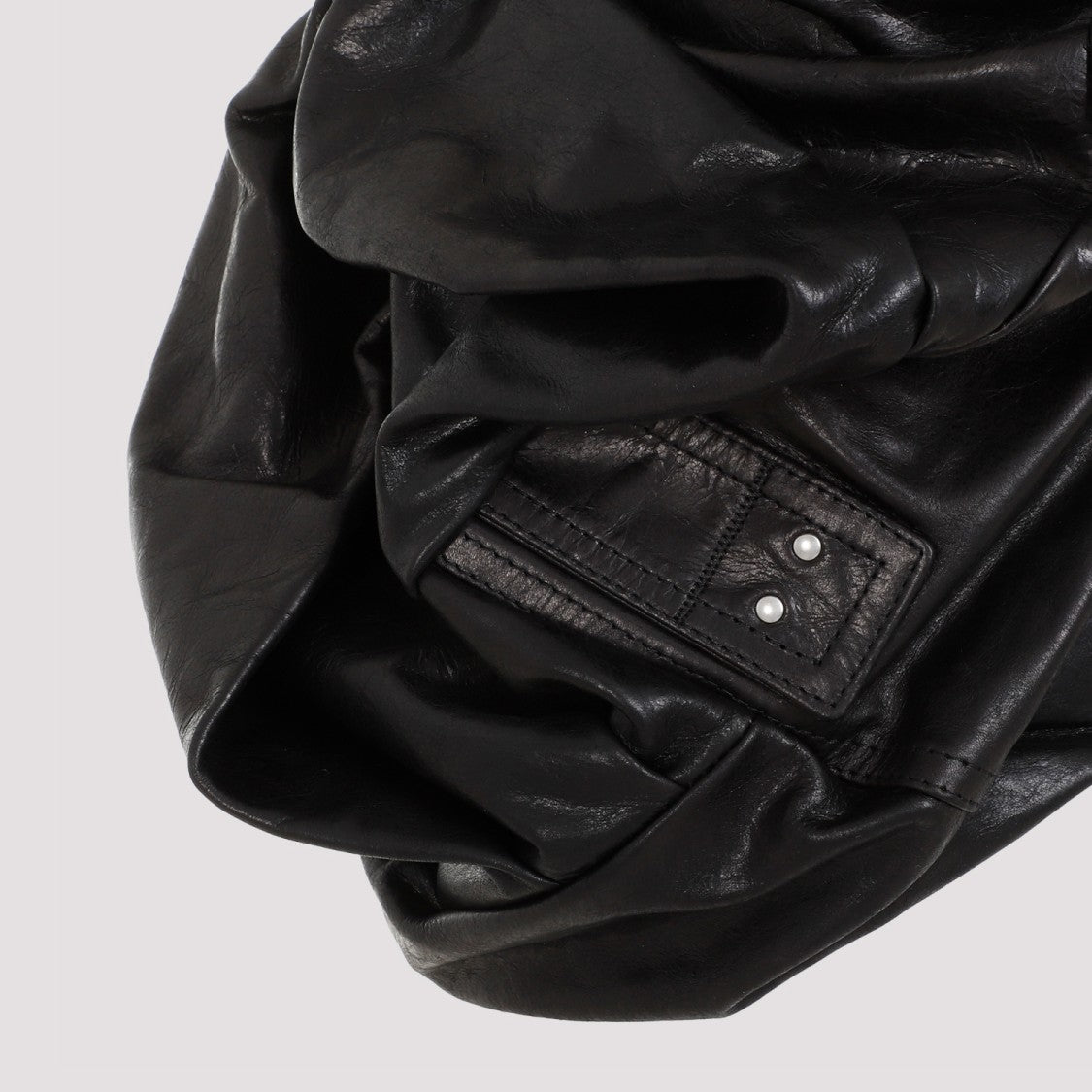 Rick Owens Draper Bustier Black Calf Leather Top