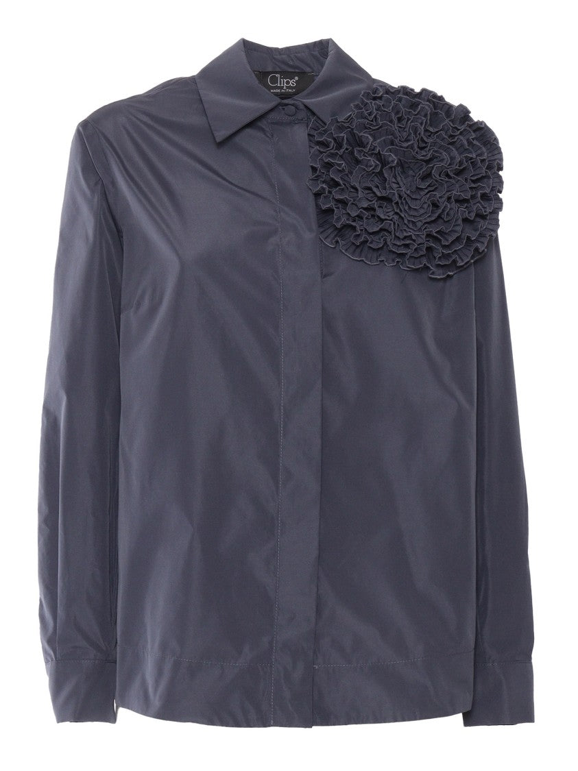 Clips Ruffled Taffeta Shirt
