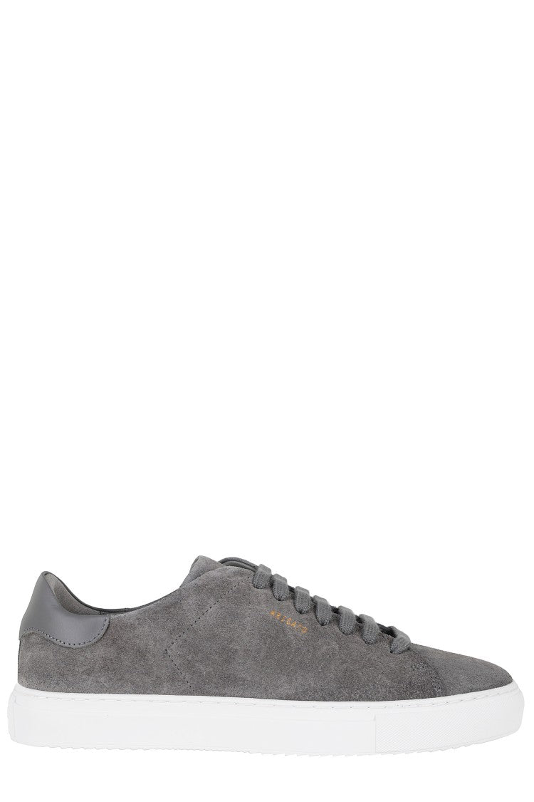 Axel Arigato Dark Gray White Clean 90 Suede Metallic-Logo Leather Sneakers