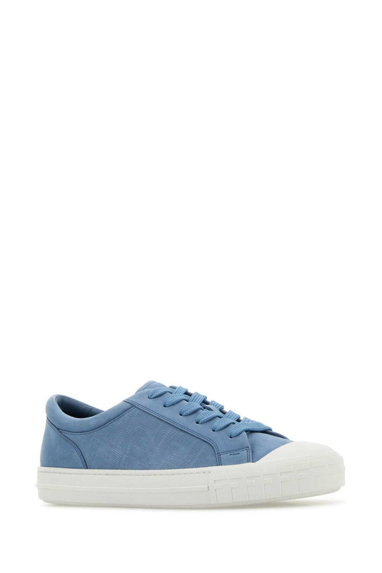 Fendi Light Blue Leather Domino Sneakers