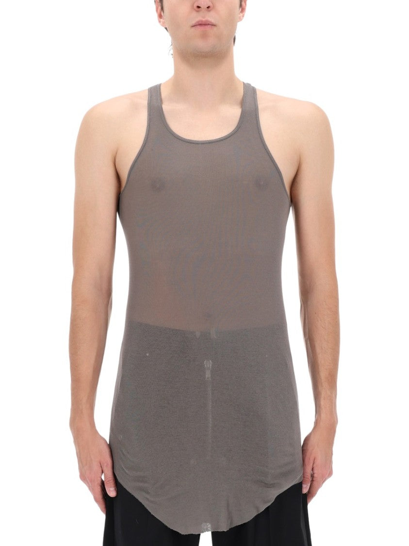 Rick Owens Muted Taupe Scoop Neck Cotton Tank Top