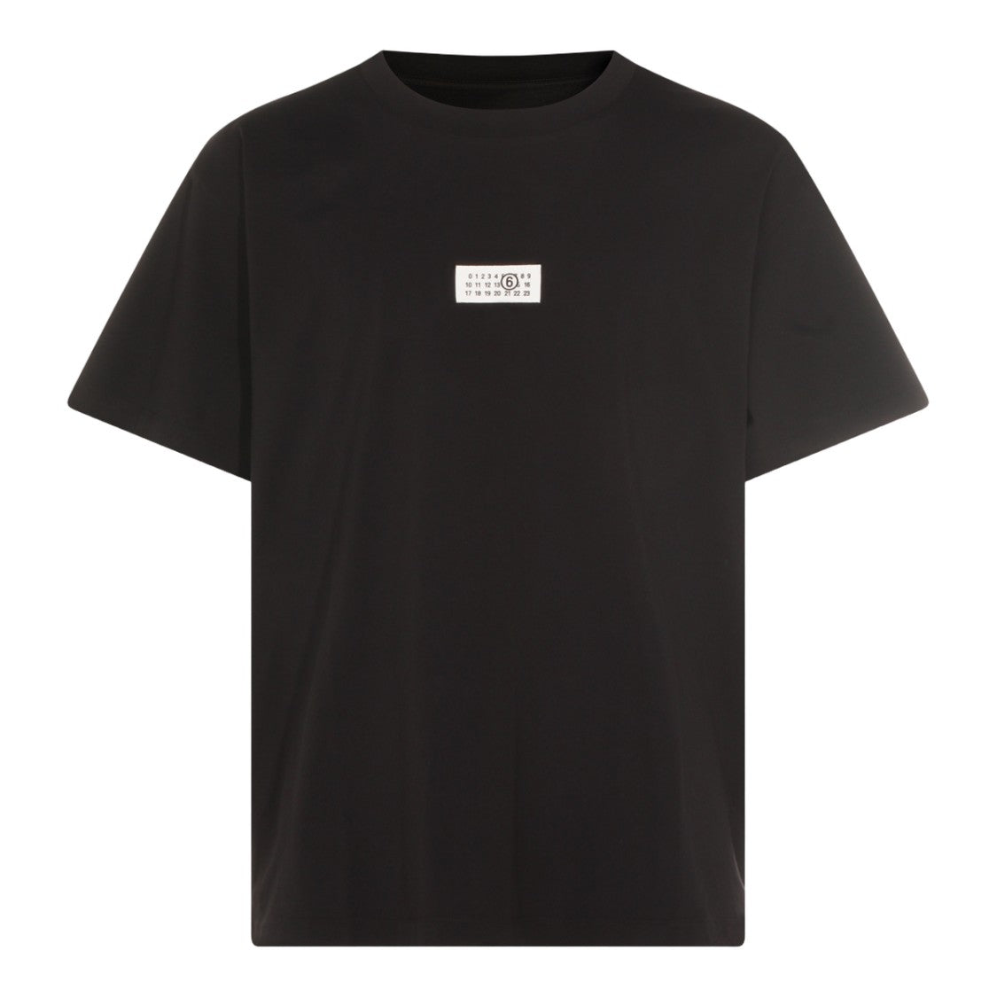 Mm6 By Maison Margiela Black Short-Sleeve T-Shirt With Numbered Patch