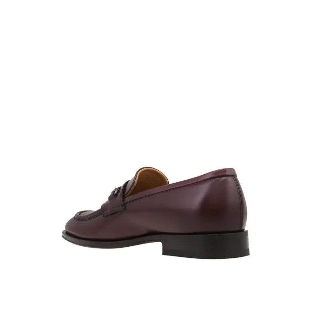 Salvatore Ferragamo Burgundy Calf Leather Desmond Loafers With Metallic Detail