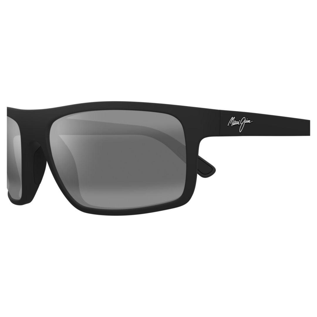 Maui Jim Byron Bay Rectangular Frame Sunglasses With Matte Black Finish