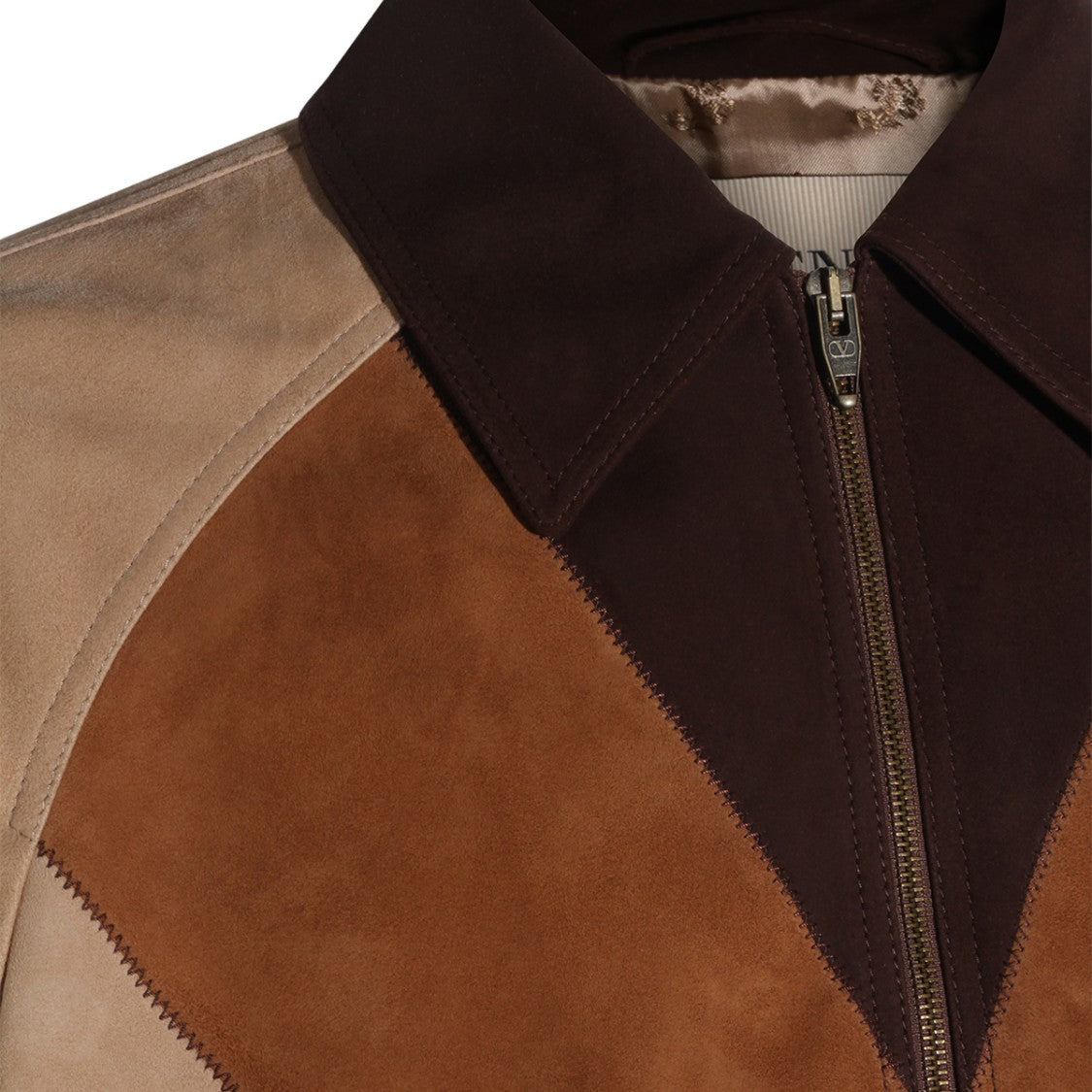 Valentino Structured Beige Jacket With High Collar