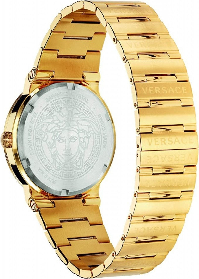 Versace Greca Logo Analog Quartz Watch With Gold-Tone Bracelet And Swiss Movement
