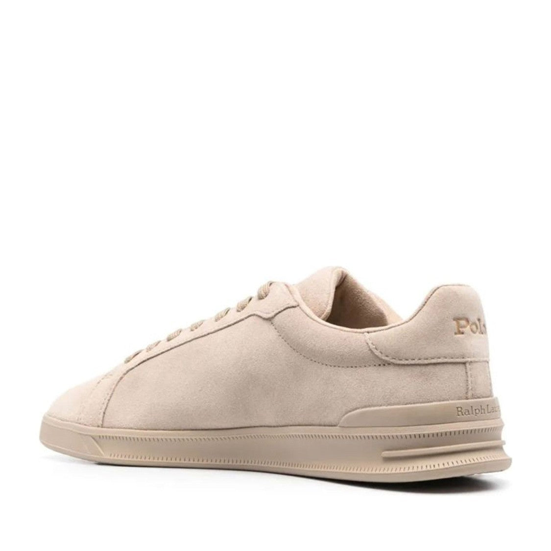 Polo Ralph Lauren Beige Ct Ii Padded Collar Embossed Leather High-Top Sneakers