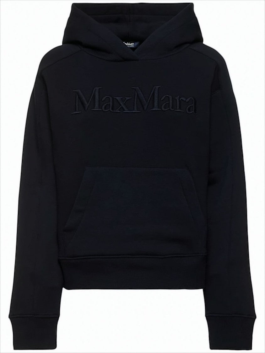 Max Mara Cropped Black Long-Sleeve Hoodie