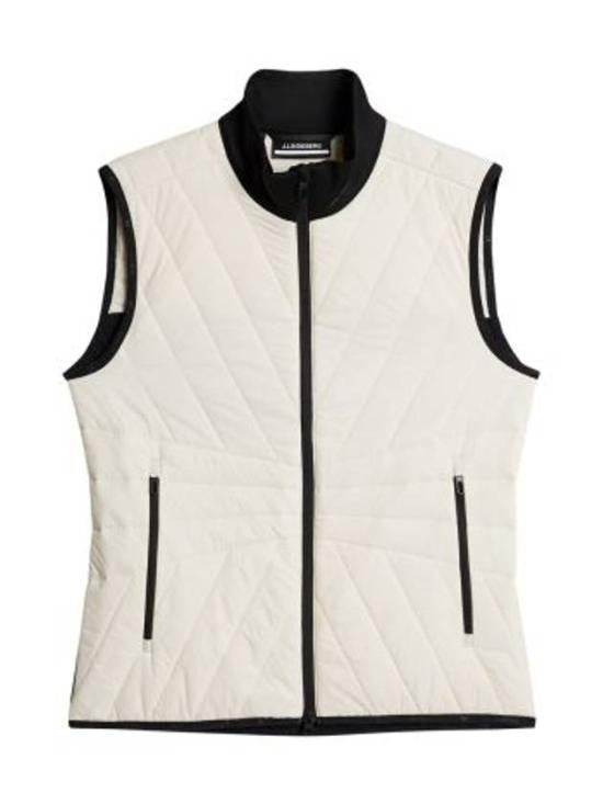 J Lindeberg Quilted Sleeveless Vest With Modern High Collar And Zipper Closure