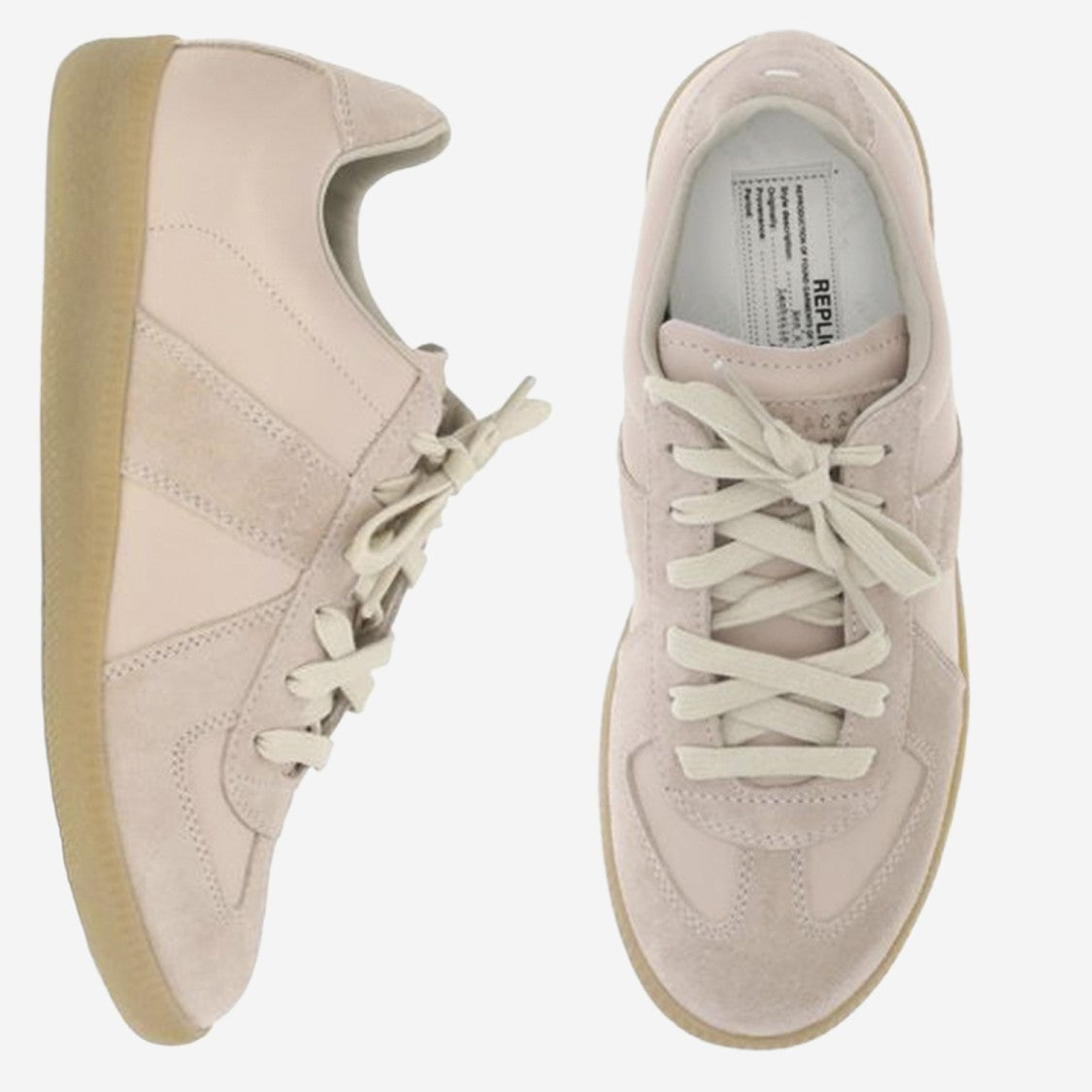 Maison Margiela Low-Top Sneakers In Light Pink Nappa Leather