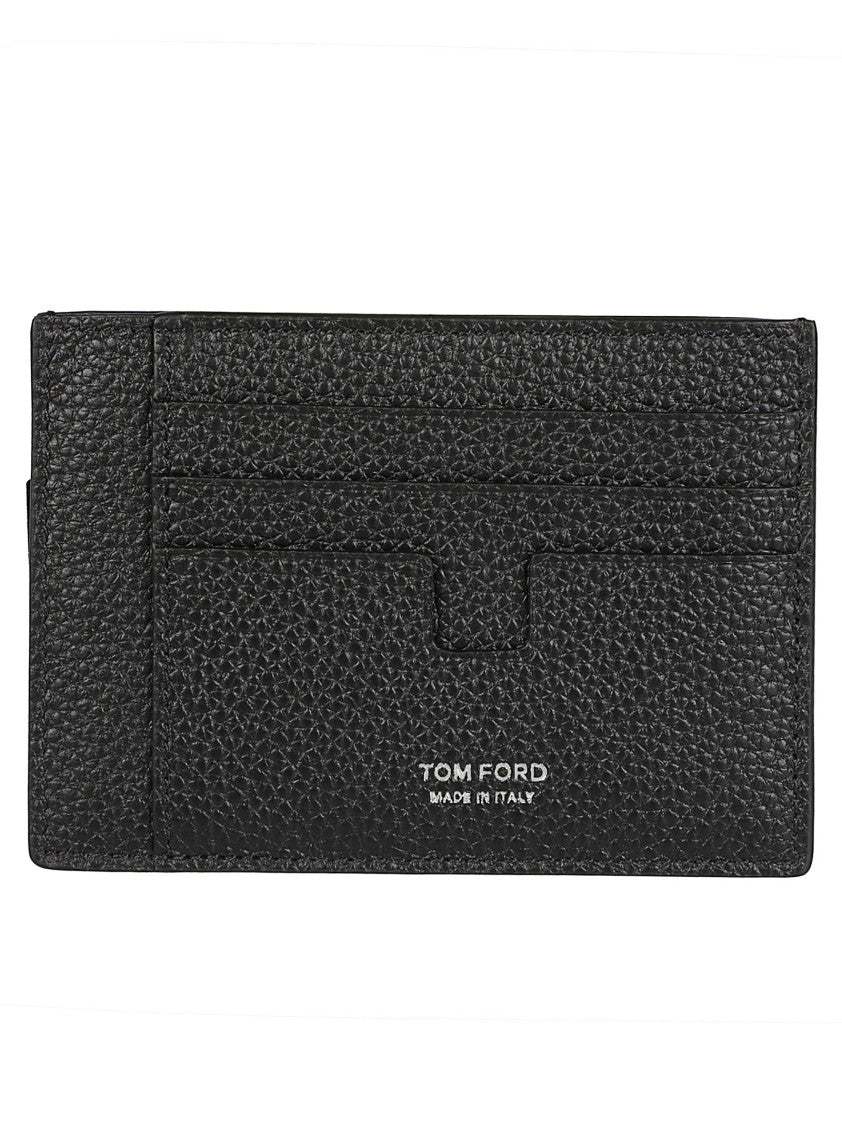 Tom Ford T Line Oversized Textured Calfskin Card Holder