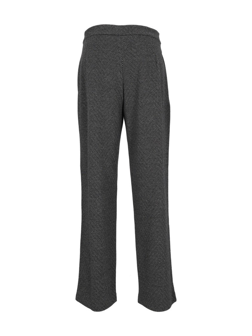 Emporio Armani Herringbone Cropped Relaxed-Fit Pants