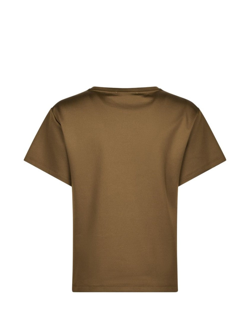 Max Mara Cropped Short-Sleeve Logo Top