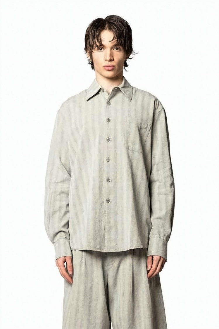 Our Legacy Long-Sleeve Relaxed Fit Shirt With Textured Pattern