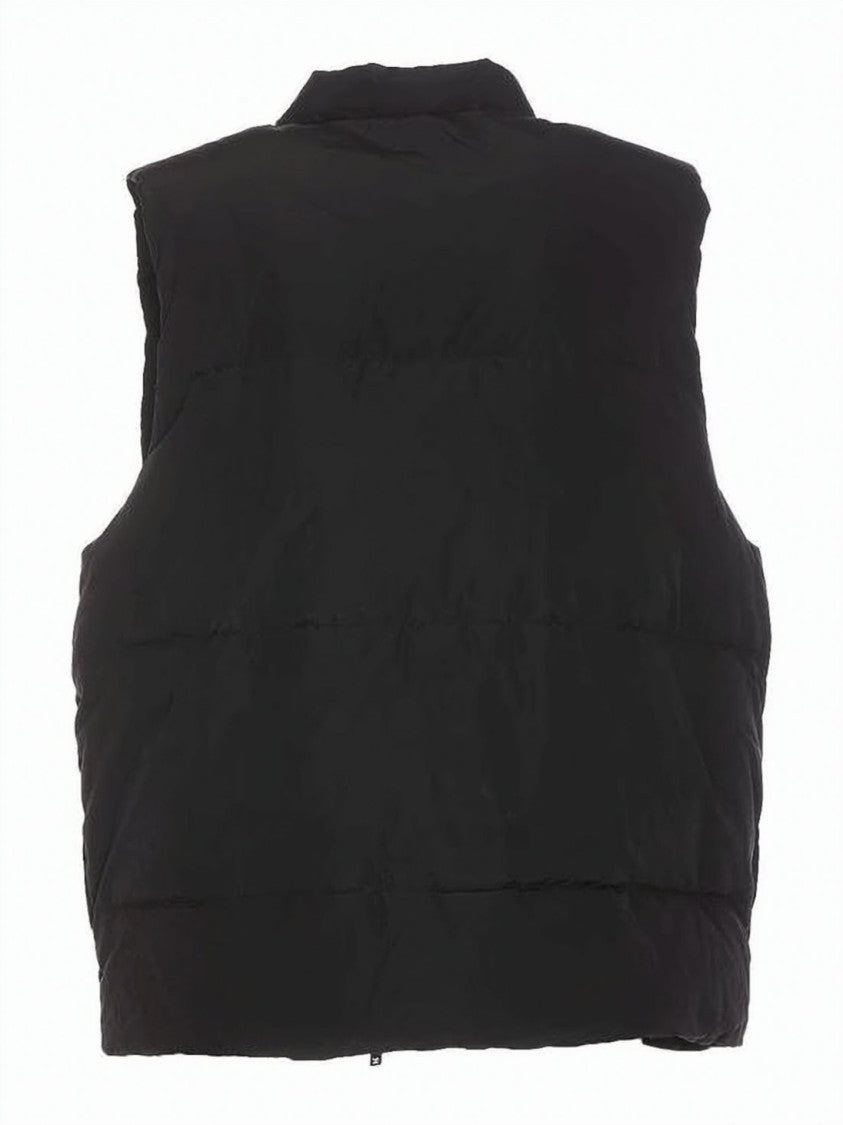 Represent Quilted Padded Vest With High Collar And Snap-Button Closure