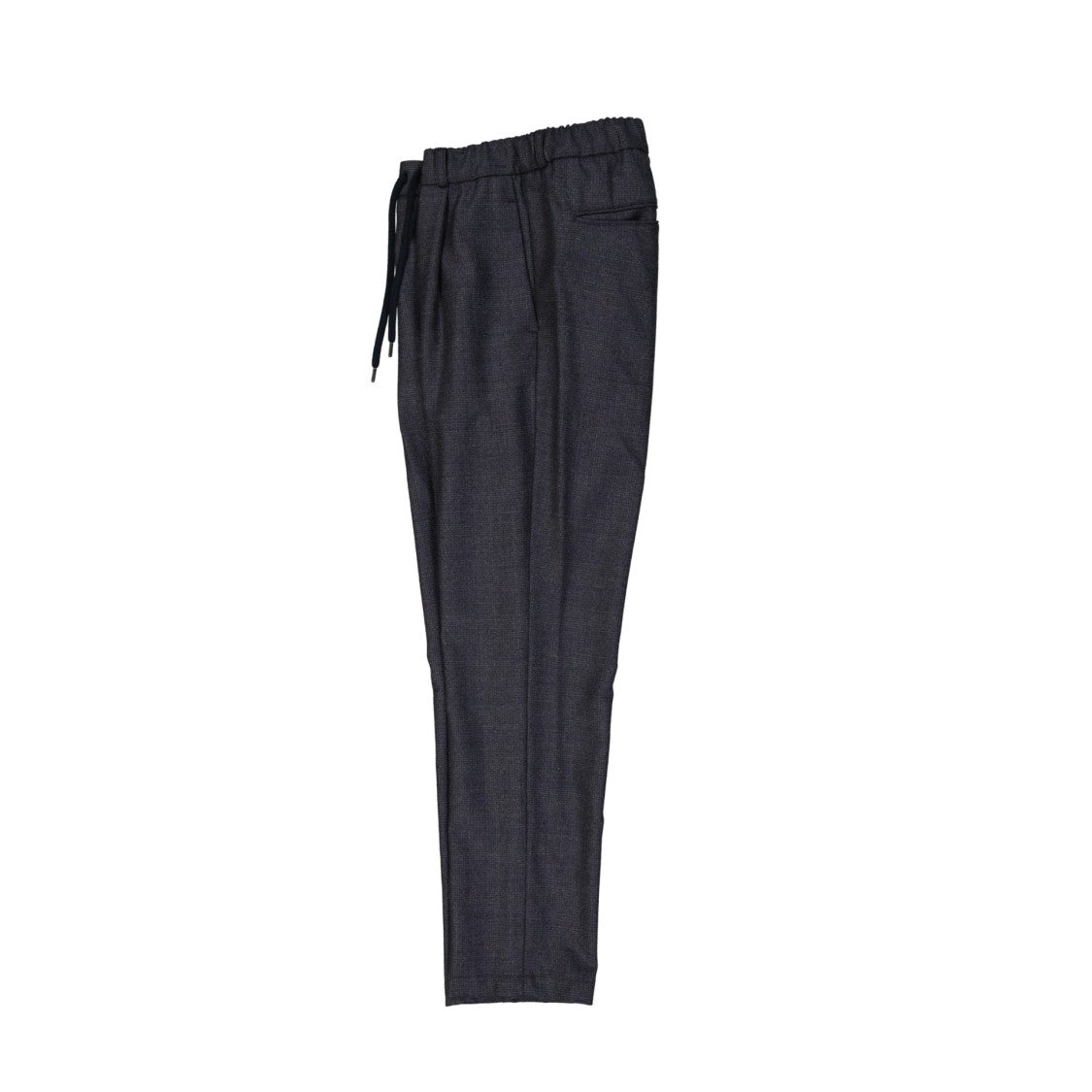 Herno Textured Grey Wool Trousers With Drawstring Waist
