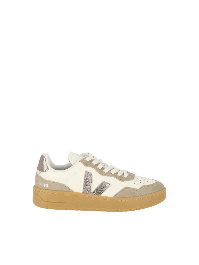 Veja Bronze V-90 Suede Accent Low-Top Sneakers