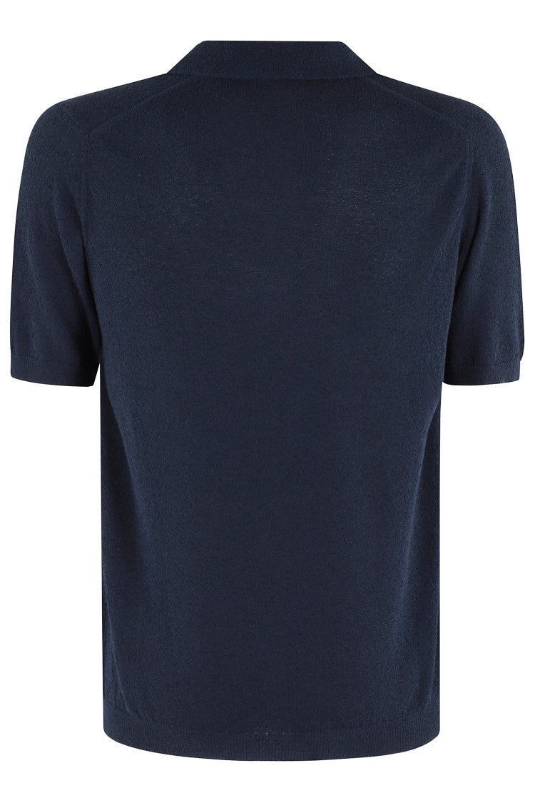 Roberto Collina Buttonless Navy Polo Shirt