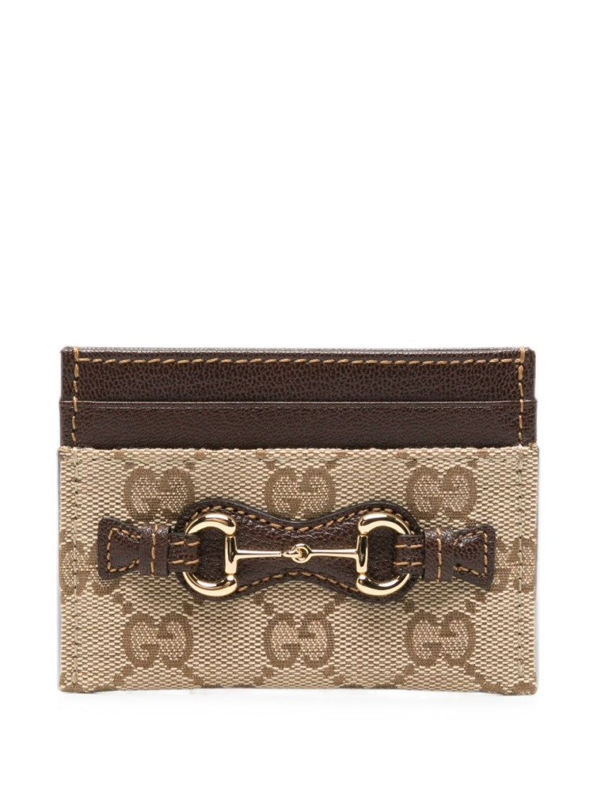 Gucci Monogram Canvas Leather-Trimmed Wallet