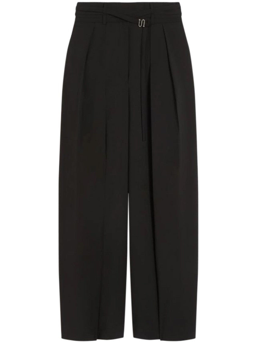 Max Mara Wide-Leg Trousers With Belt Detail And Pleated Front