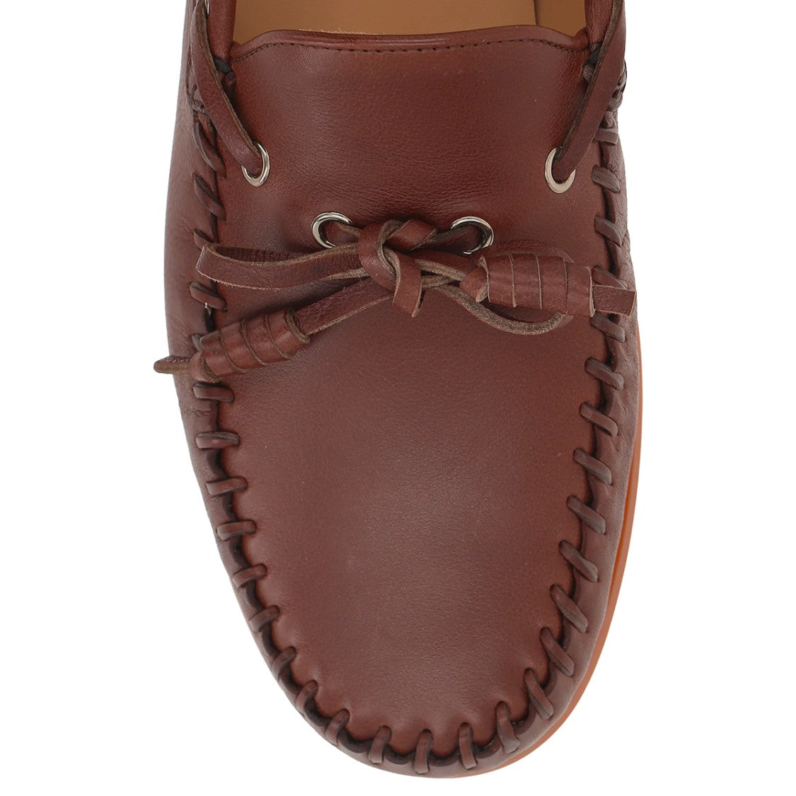 Valentino Garavani Brown Leather Palm Avenue Loafers