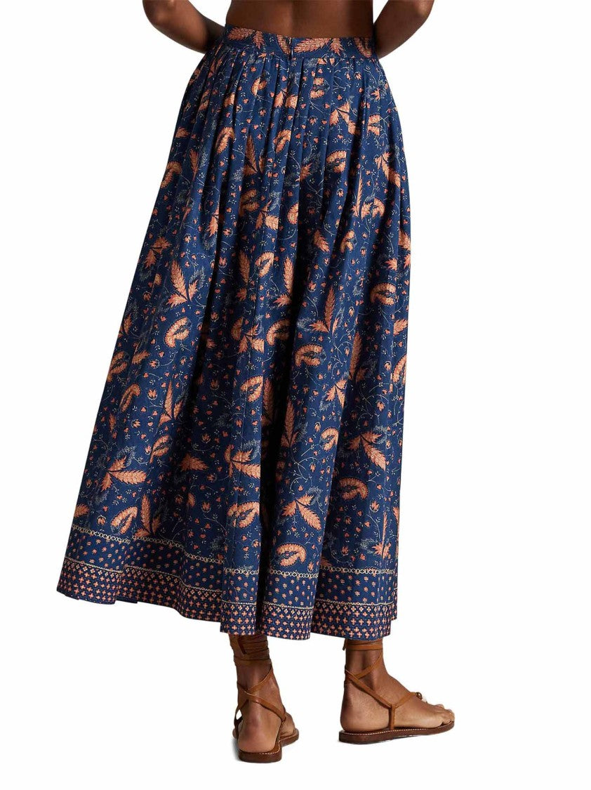 Polo Ralph Lauren A-Line Midi Skirt With Prairie Flower Print