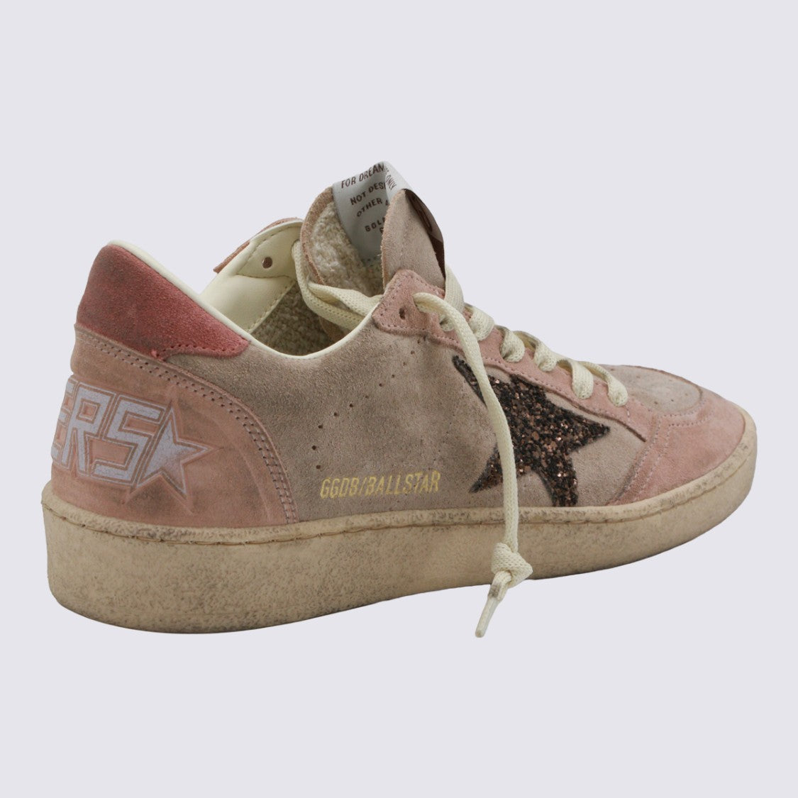 Golden Goose Distressed Suede Low-Top Sneakers With Glittery Star Detail