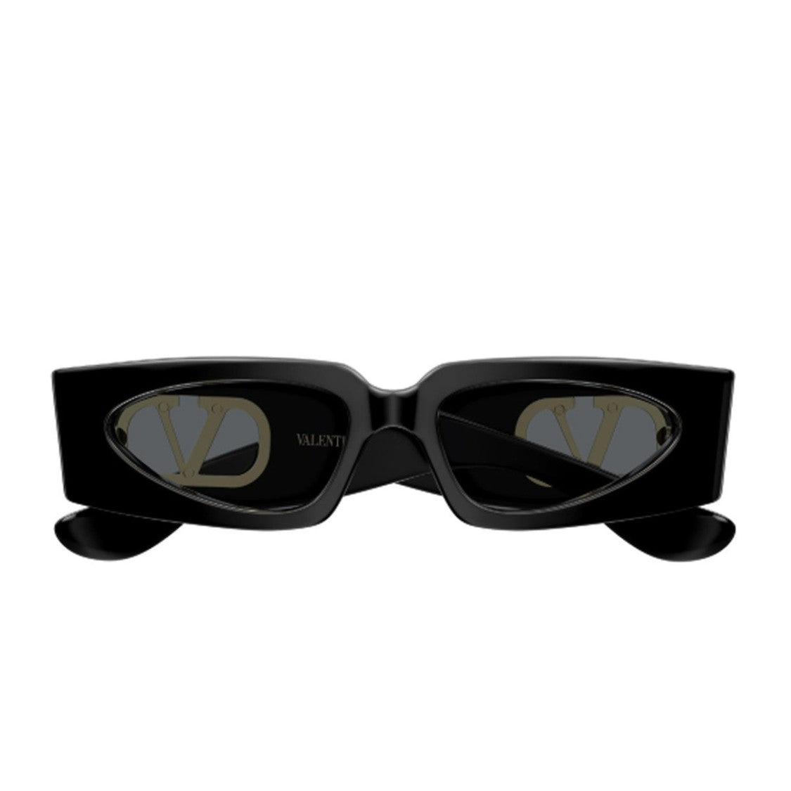Valentino Black Linea V Logo Recycled Acetate Cat-Eye Sunglasses