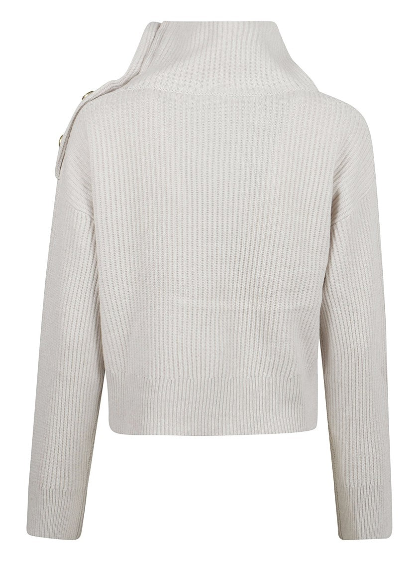 Brunello Cucinelli Ribbed Turtleneck Sweater With Button Detailing