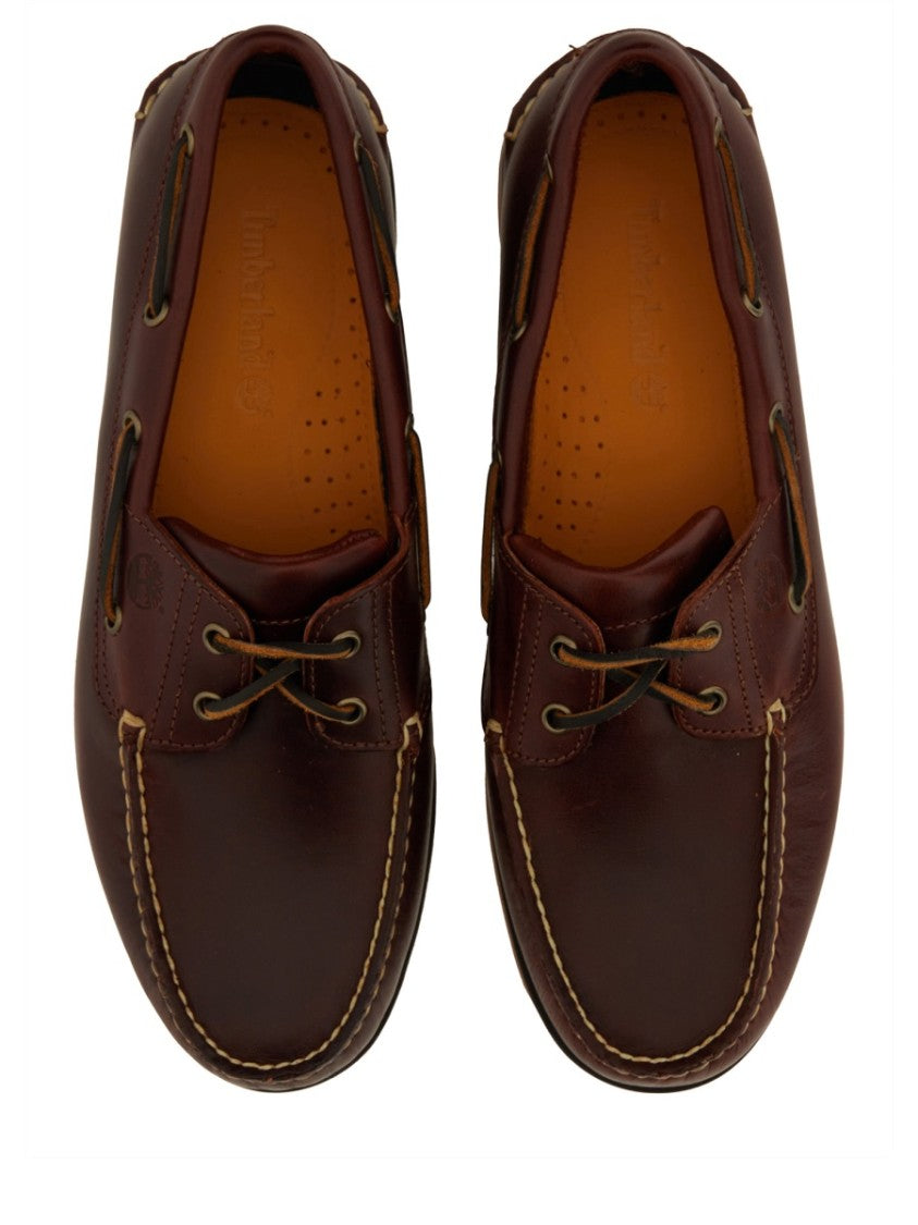 Timberland Rich Brown Polished Moc Stitching Boat Shoes