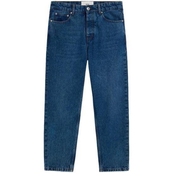 Ami Paris Mid-Blue Straight-Leg Denim Pants With Classic Five-Pocket Design