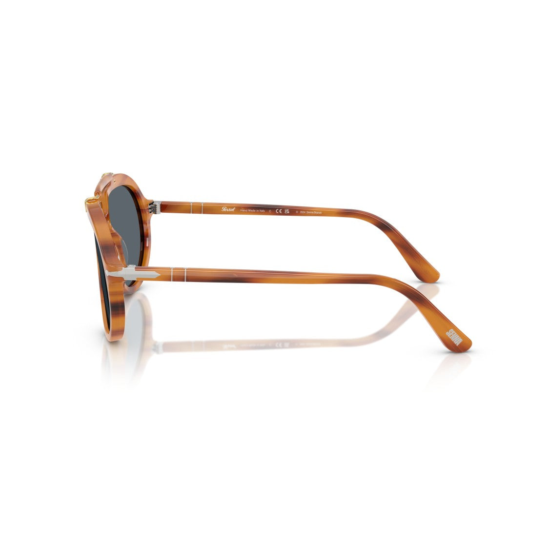 Persol 0Po0202s Tortoiseshell Aviator Sunglasses With Distinctive Double Bridge