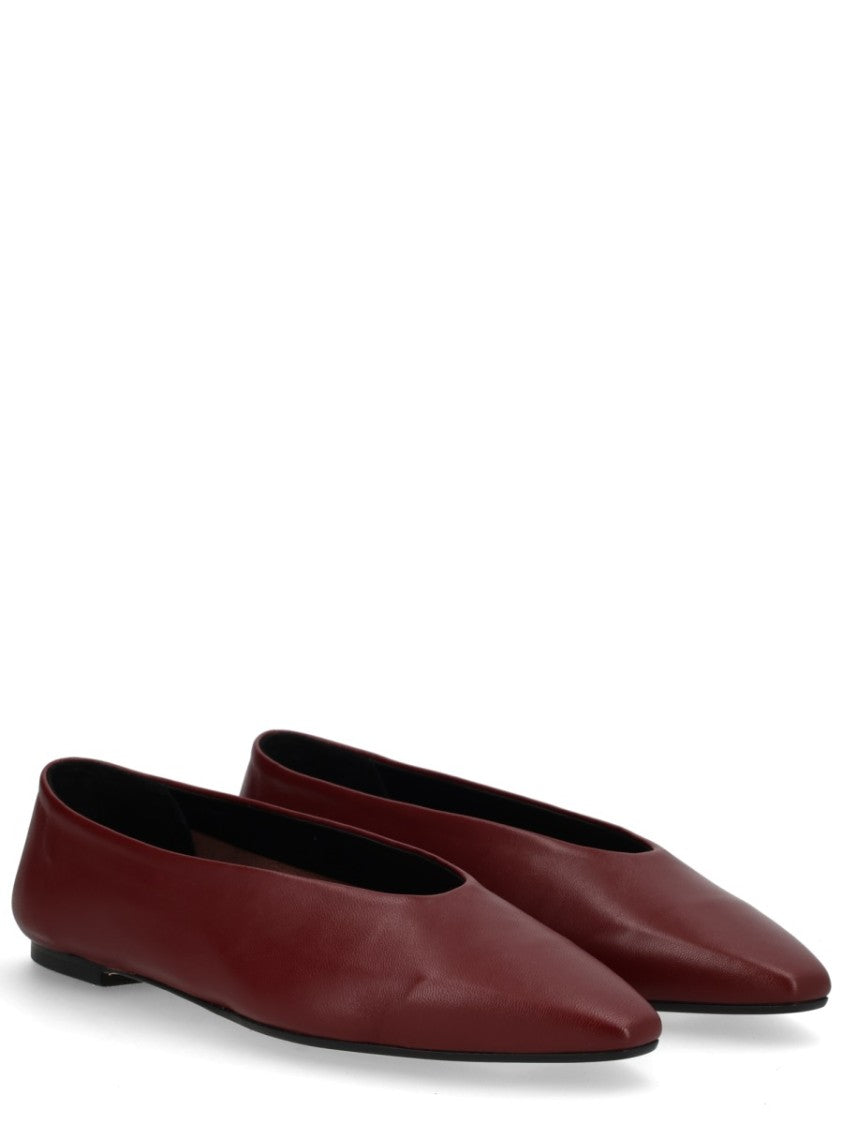 Aeydē Betty Burgundy Pointed Toe Nappa Leather Ballerina Flats