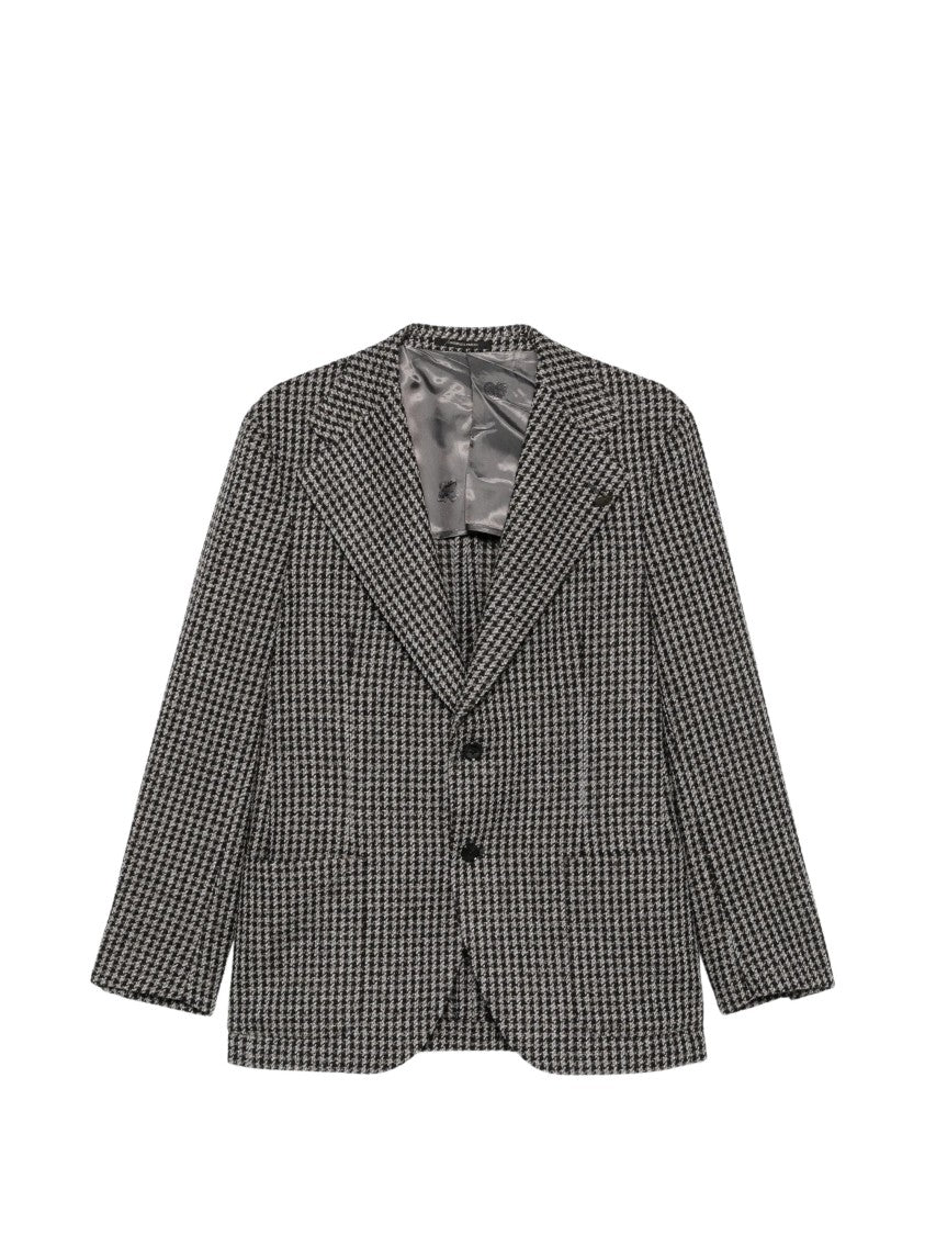 Gabriele Pasini Black Houndstooth Single-Breasted Blazer