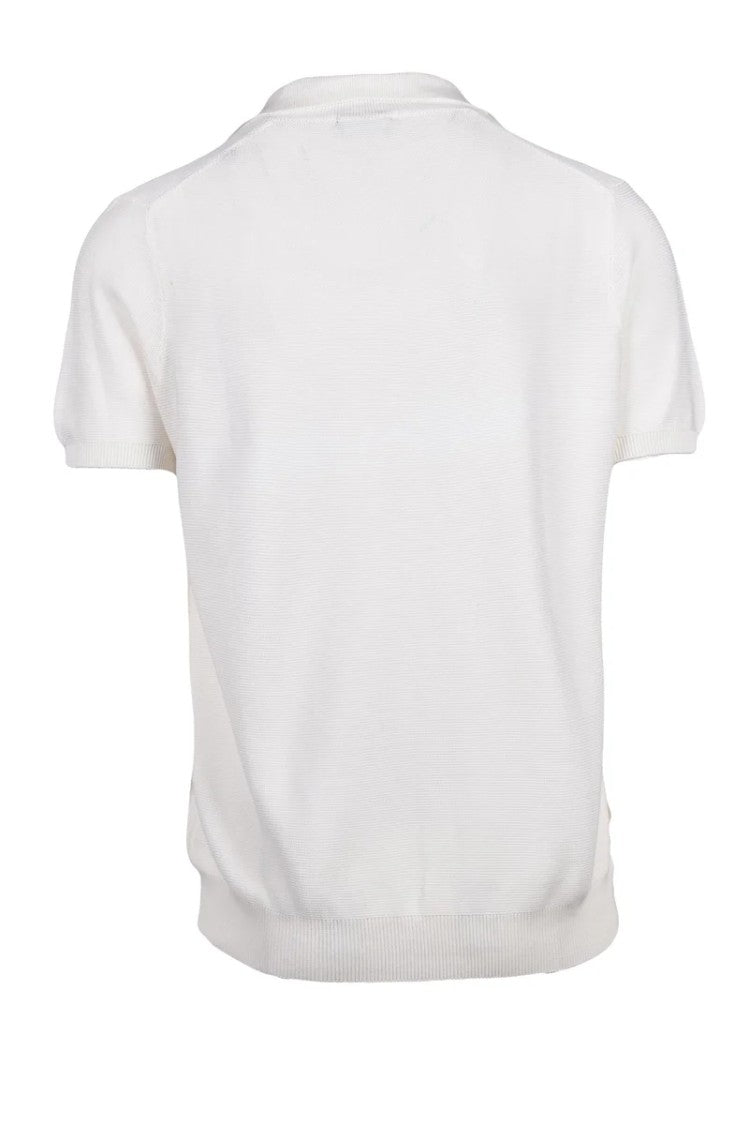 Drumohr Cotton Knit Polo Shirt - White