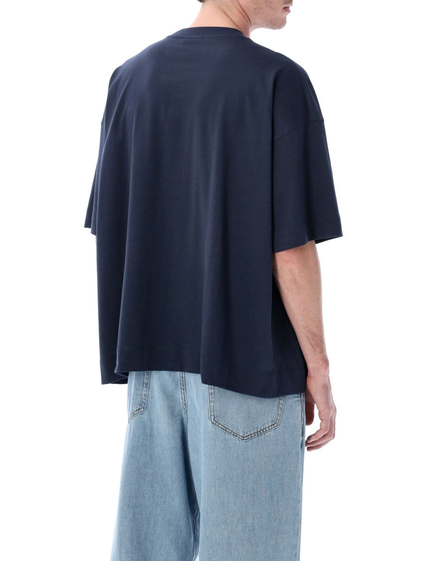 Dries Van Noten Navy Crew Neck Oversized T-Shirt