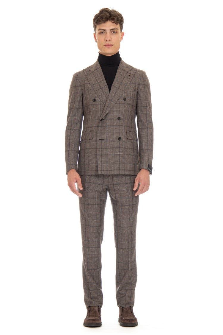 Tagliatore Super 130’S Virgin Wool Check Suit