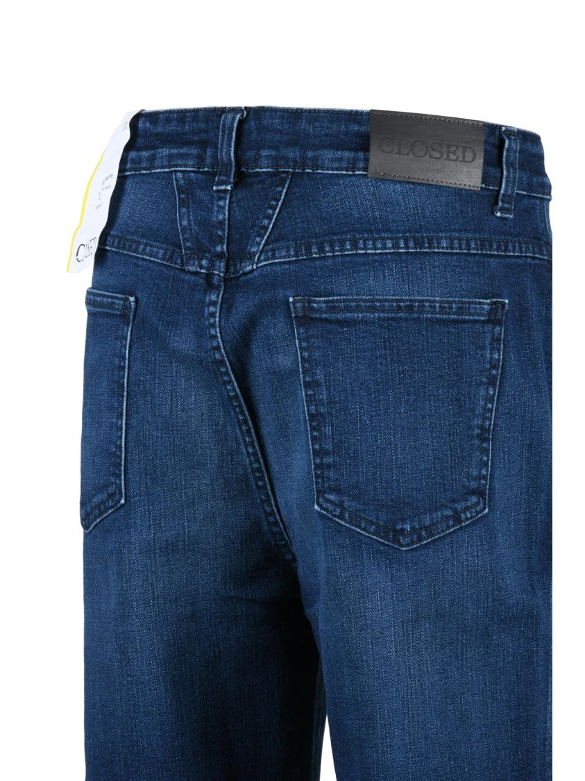 Closed Cropped Denim Pedal Pusher Jeans With Zip Closure
