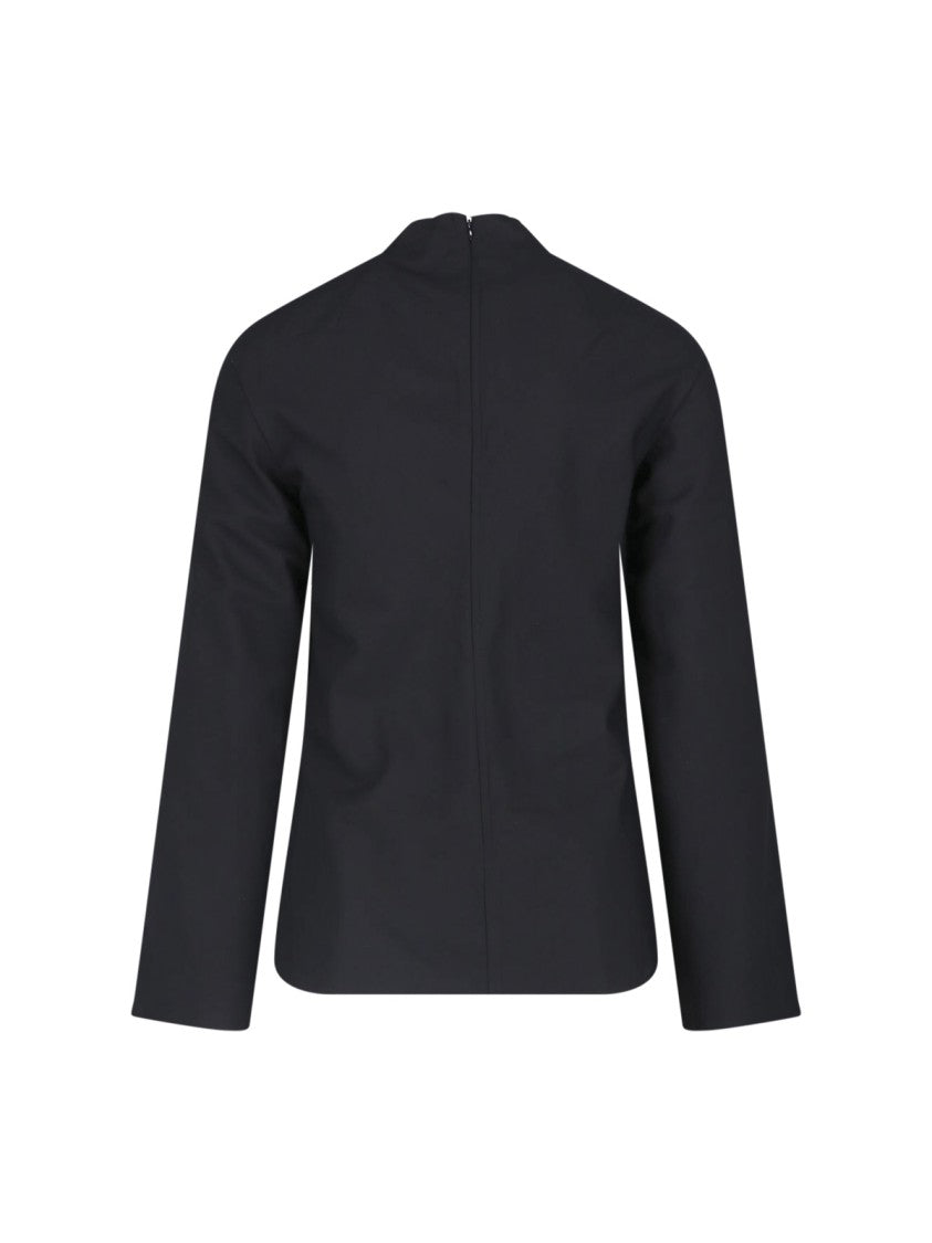 Entire Studios Black High Neck Long-Sleeve Top