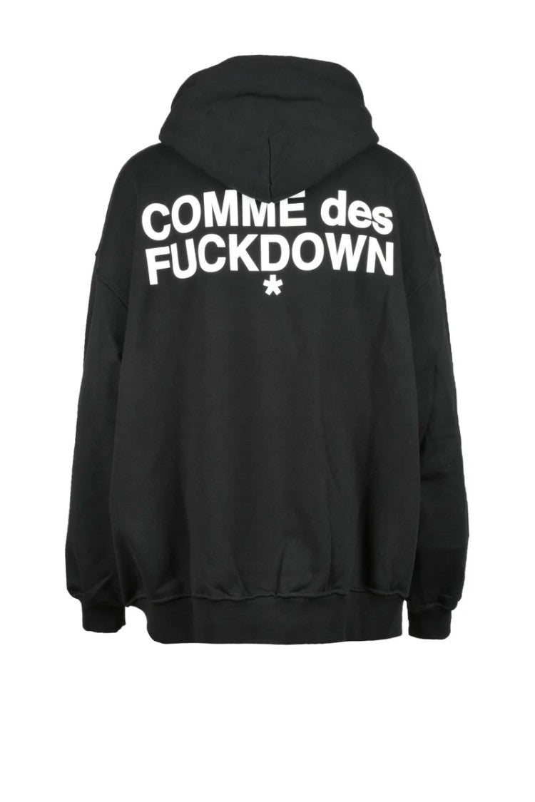 Comme Des Fuckdown* Black Hooded Cotton Sweatshirt