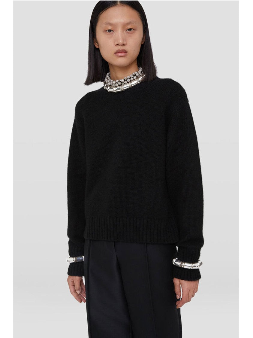 Jil Sander Black Cashmere Crew Neck Sweater