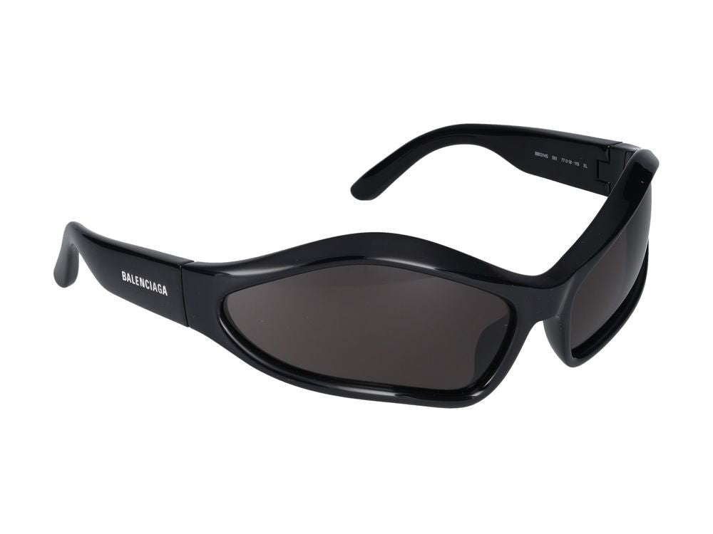 Balenciaga Black Bb0314s Bold Angular Frame Sunglasses
