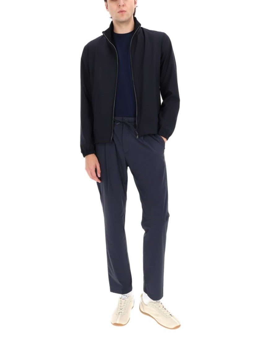 Herno Neutrals Minimalist Stand Collar Sports Jacket