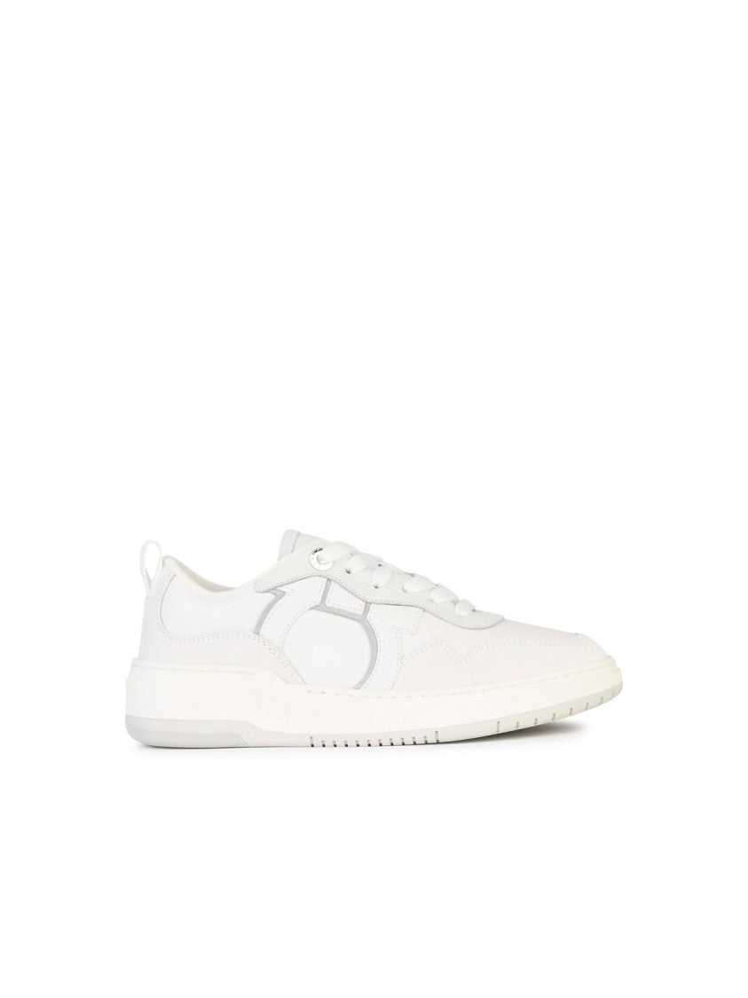 Salvatore Ferragamo Dania' White Leather Sneakers