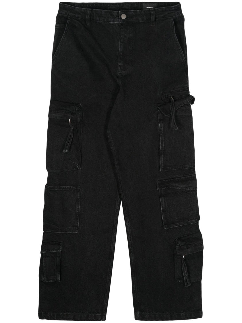 Axel Arigato Black Utility Cargo Straight-Cut Cotton Jeans