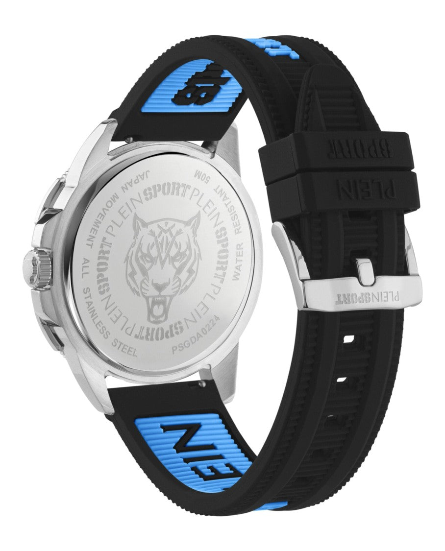 Plein Sport Sporty Black Silicone Watch With Stainless Steel Case