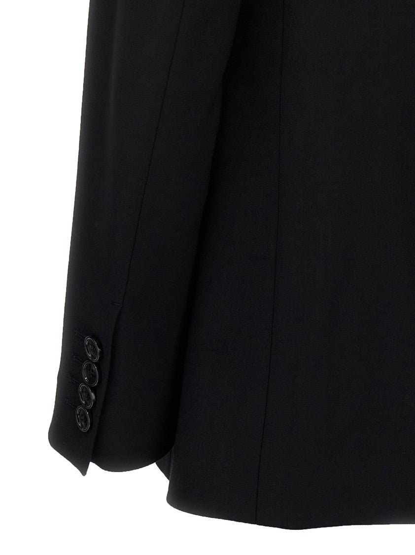 Ami Tailored Black Wool Blend Single-Breasted Blazer