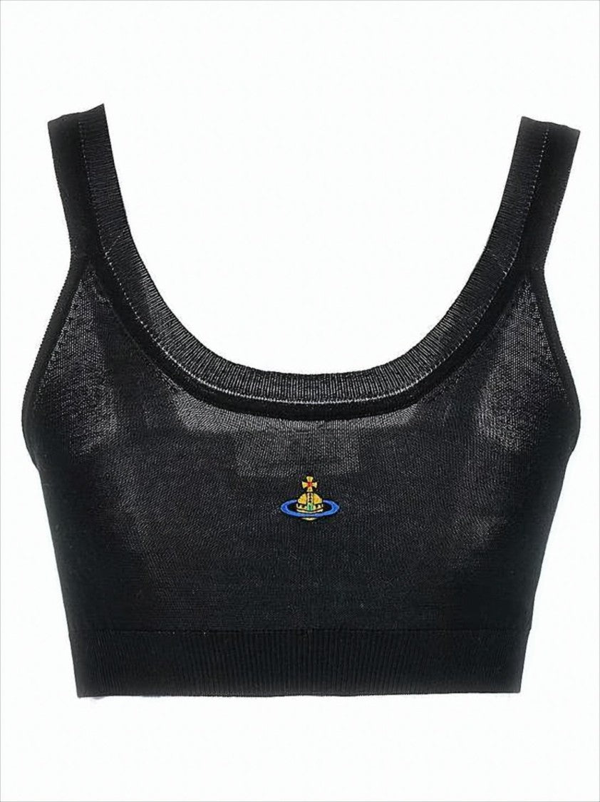 Vivienne Westwood Sleek Fitted Sleeveless Crop Top